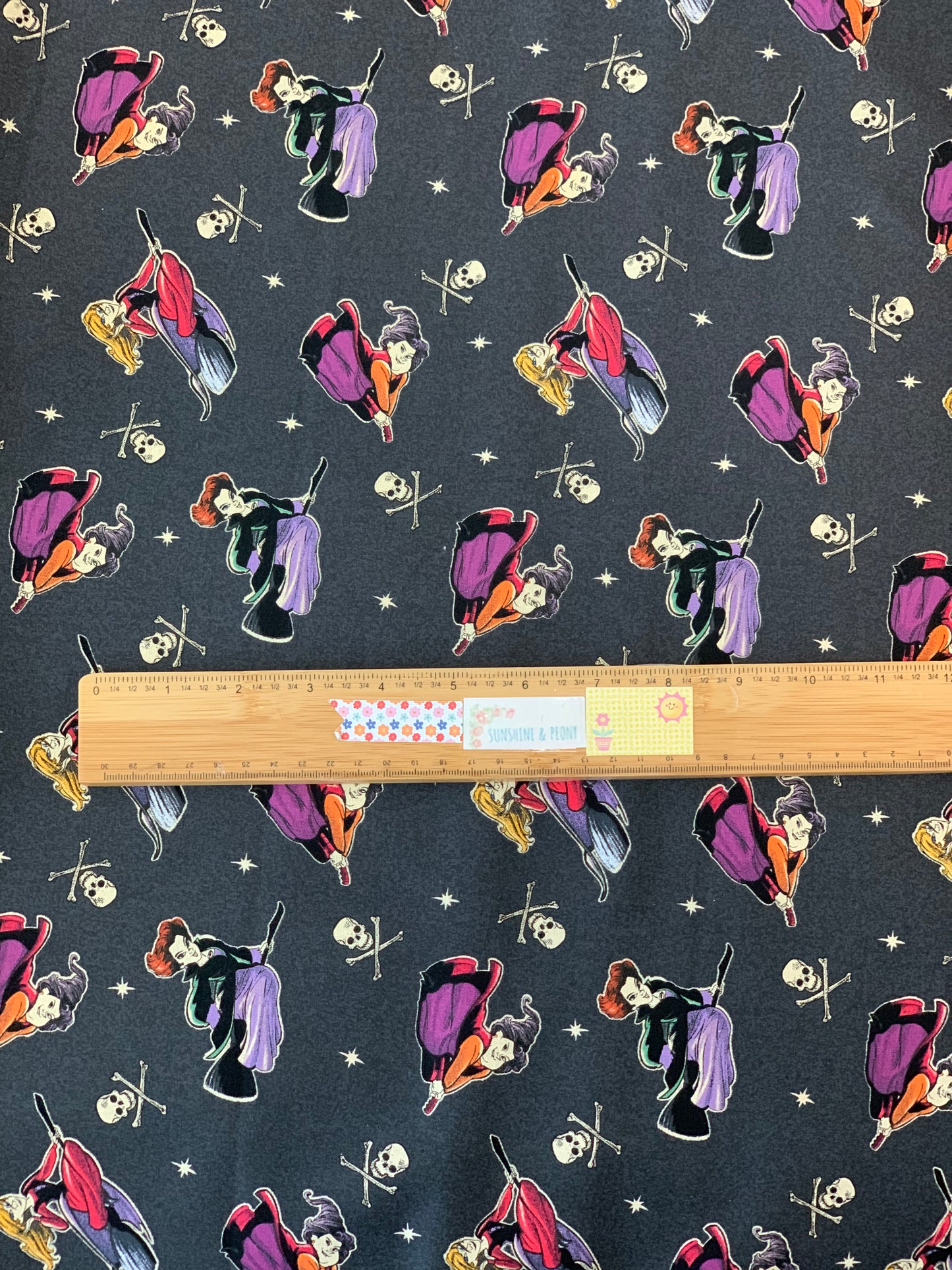 Back in stock - Disney - Hocus Pocus - Witches on Brooms - Cotton - Priced per half metre