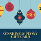 Sunshine & Peony Christmas Gift card