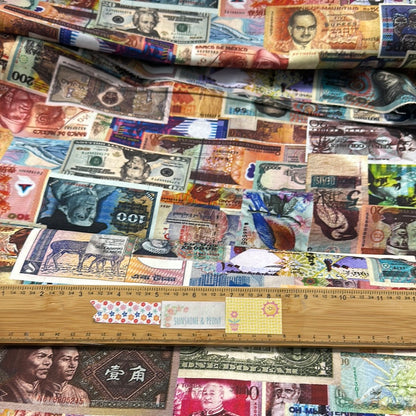 Library of Rarities - ANTIQUE - International Currency - Robert Kaufman - Priced per half metre