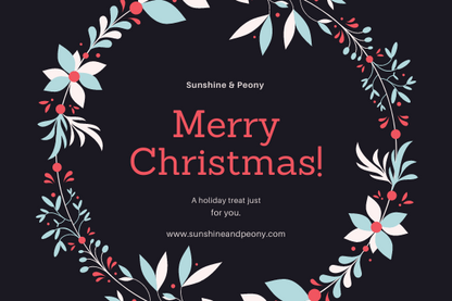 Sunshine & Peony Christmas Gift card