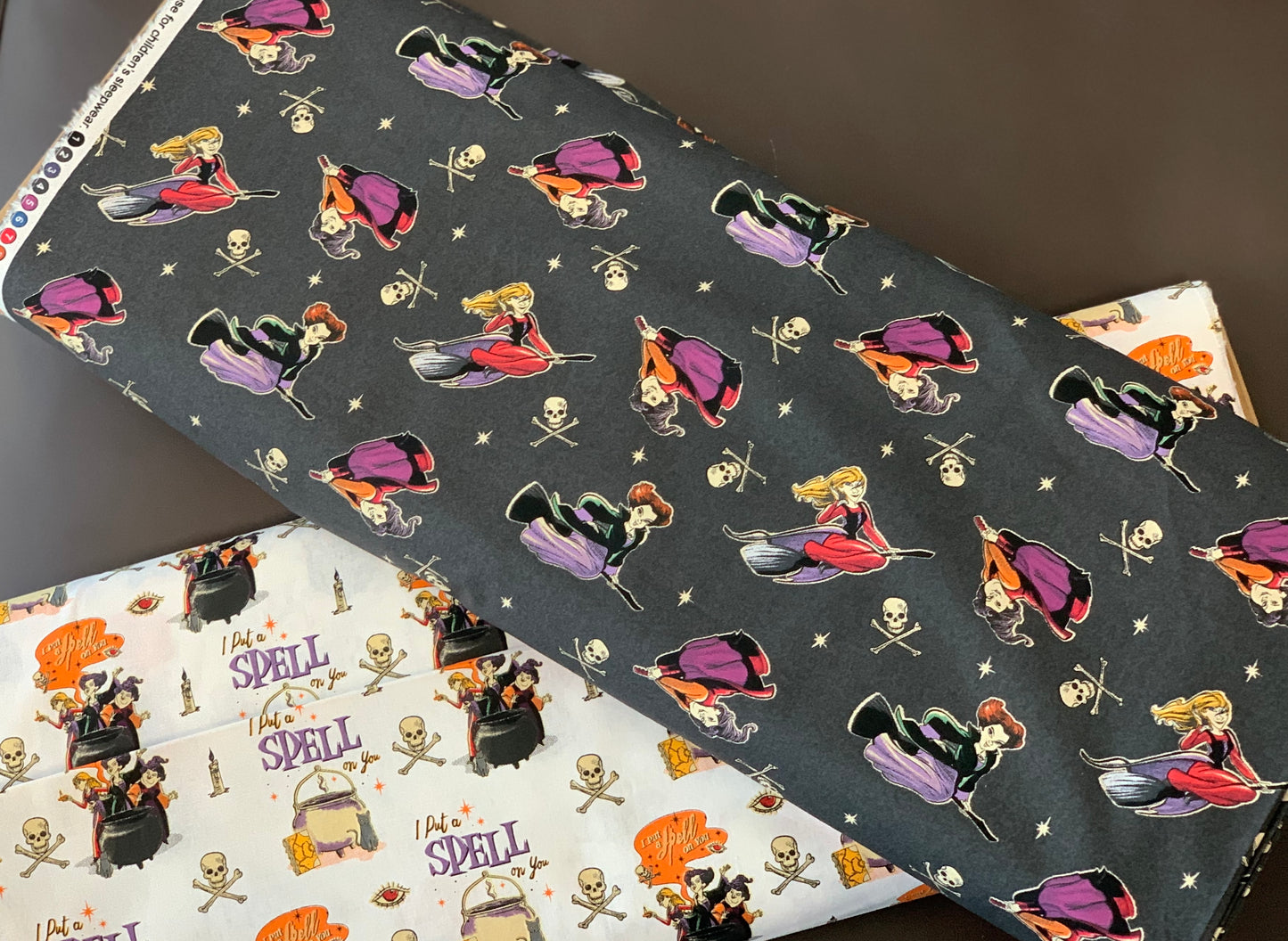 Back in stock - Disney - Hocus Pocus - Witches on Brooms - Cotton - Priced per half metre