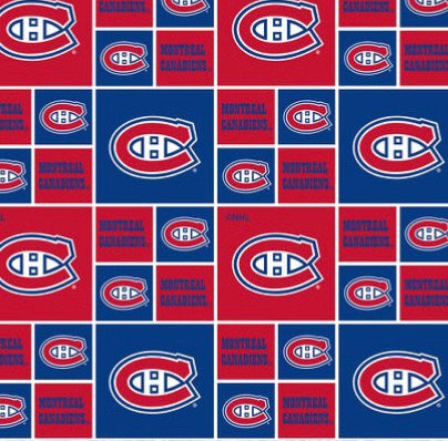 Last cut from bolt - approx 7.5" x Width of fabric - NHL Hockey Teams - Montreal Canadiens - Quilting Cotton