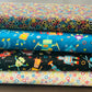Northcott Fabrics -  Rollicking Robots - Colorful Gears - White