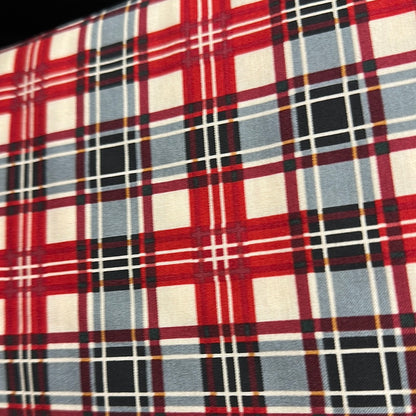 Last cut from bolt - 19" x width of fabric - Riley Blake - Christmas Memories Collection - Christmas Plaid - Red