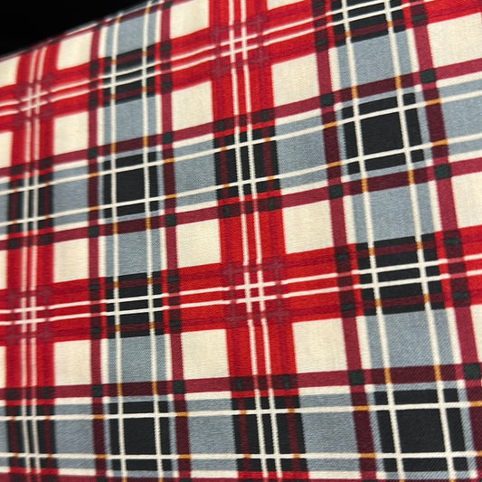 Last cut from bolt - 19" x width of fabric - Riley Blake - Christmas Memories Collection - Christmas Plaid - Red