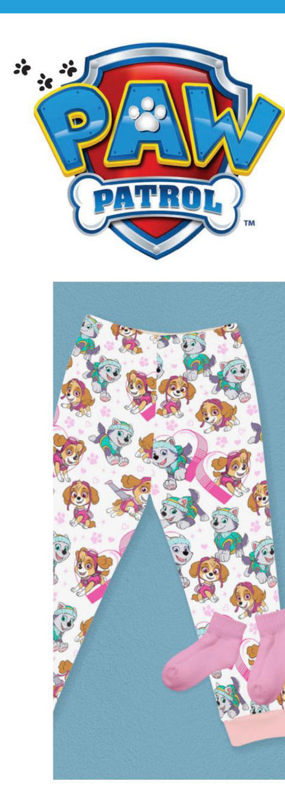 Flanelle - Paw Patrol - Pawfect Friends - Rose et Blanc