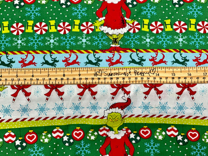 Robert Kaufman - Dr. Seuss - Christmas - How the Grinch Stole Christmas -  Christmas border stripe