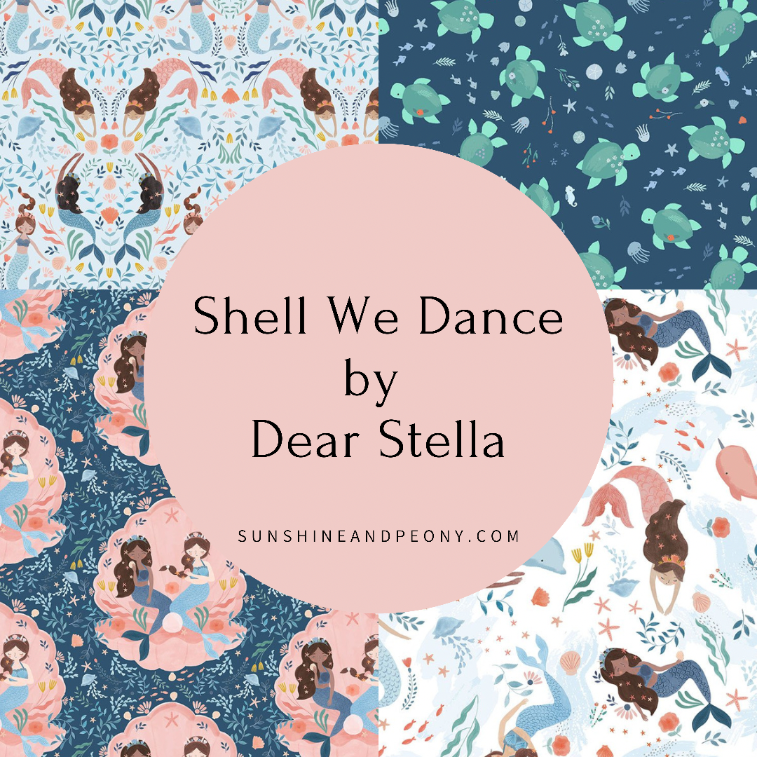 Last 15” x width of fabric - Dear Stella  - Shell We Dance - Turtle Time - Hydro
