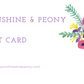 Sunshine & Peony Gift card