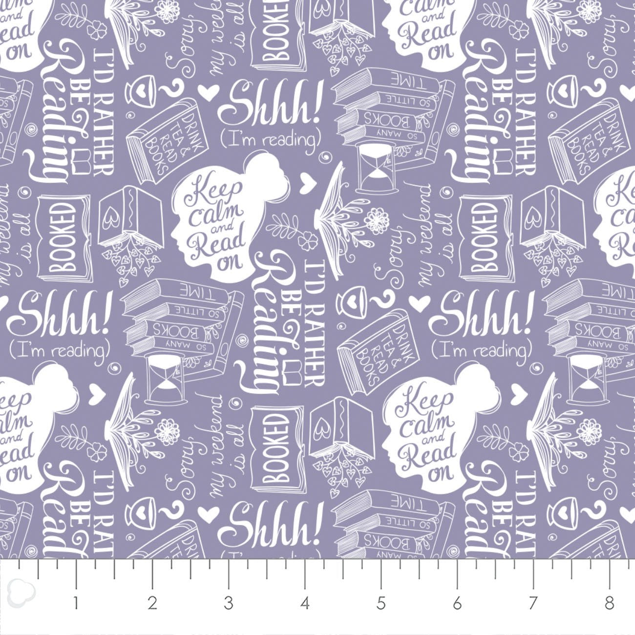 Camelot Fabrics - Part of the Literary Collection - Rather be Reading - Light Purple