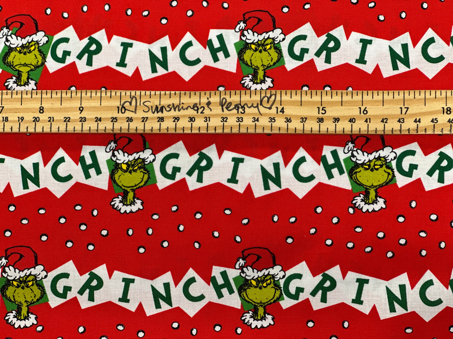 Robert Kaufman - Dr. Seuss - Christmas - How the Grinch Stole Christmas -  Holiday Stripe Grinch - Red
