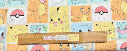 Last cut - approx 22.5” x width of fabric 
Pokémon - Robert Kaufman Fabrics - Pastel