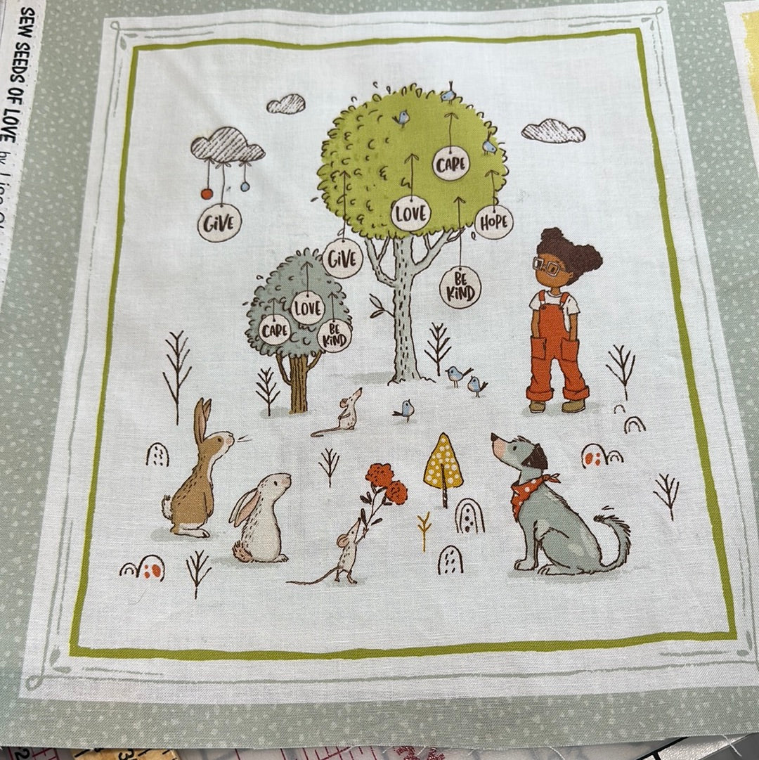 Panel - Michael Miller Fabrics  - Friendship - Multi - Sew Seeds of Love by Lisa Glanz Collection