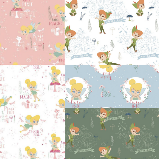 Neverland - Peter Pan et Tinker Bell Pixie magic - Bundle Fat Quarter