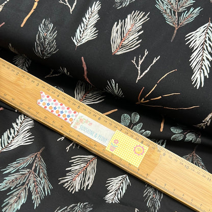 Rayon - FIGO Fabrics - Winter Frost Twigs in Black - Boccaccini Meadows