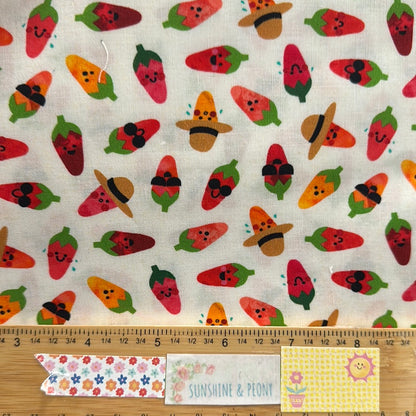 Back in stock - Chili Smiles - Farm to Table - Peppers - by Ann Kelle Designs for Robert Kaufman