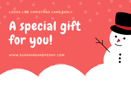 Sunshine & Peony Christmas Gift card