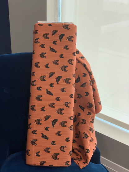 Dashwood Studio - Oiseaux nicheurs - Mélange lin et coton - Sarcelle et crème