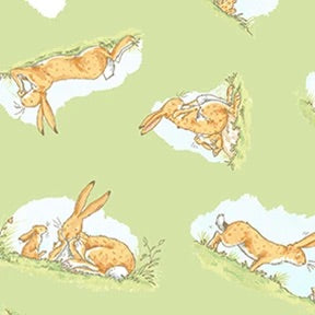 Last cut approx 16.75  x Width of fabric -  Clothworks - When I am Big - Light Green - Bunnies