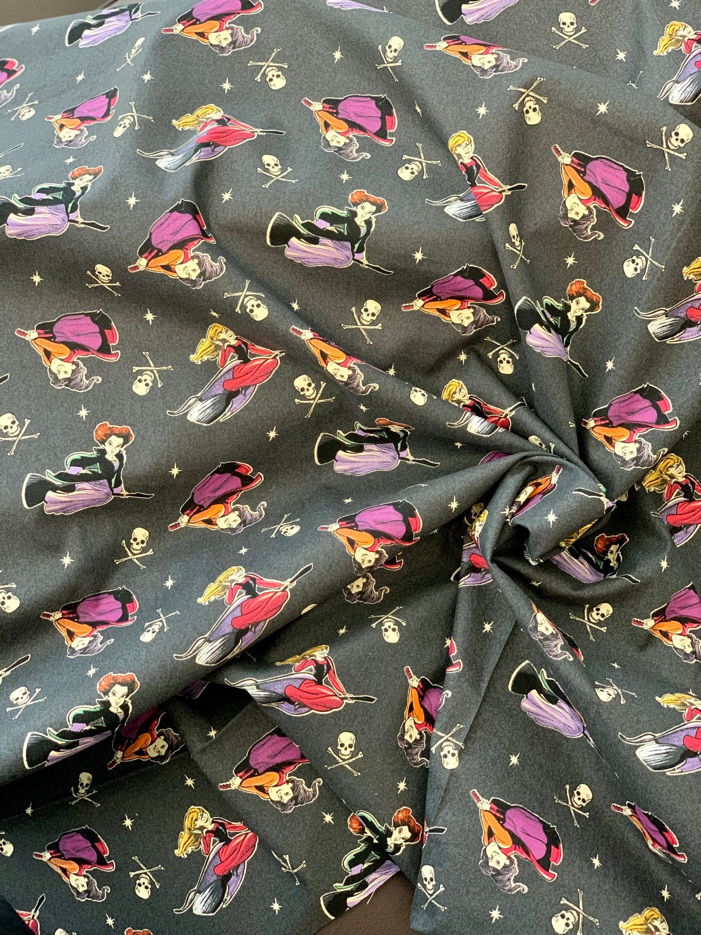 Back in stock - Disney - Hocus Pocus - Witches on Brooms - Cotton - Priced per half metre