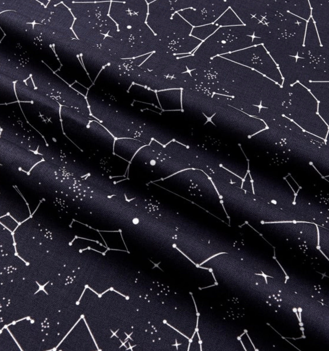 Last cut from bolt - approx 17.3” x width of fabric - Out of this World with NASA Constellations Charcoal Glow in the Dark-  Riley Blake