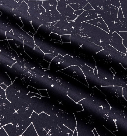 Last cut from bolt - approx 17.3” x width of fabric - Out of this World with NASA Constellations Charcoal Glow in the Dark-  Riley Blake