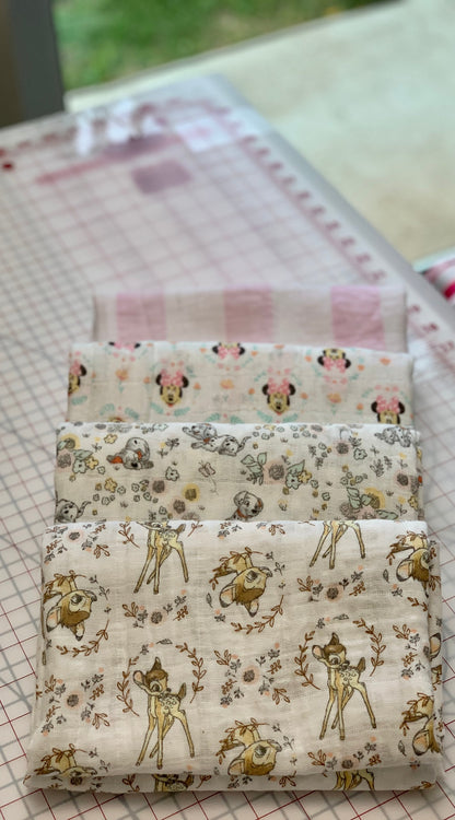 Swaddle Muslin - Rosewater - Pink Stripes on White