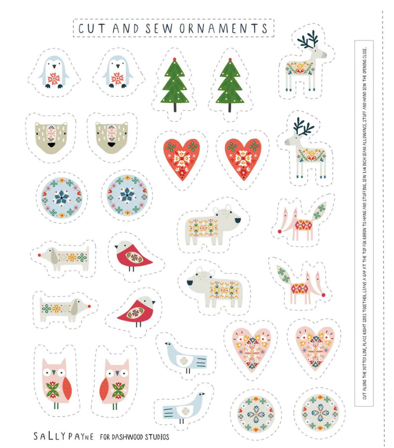 Panel -  Dashwood Studio  - Winter Folk - Ornament Panel
