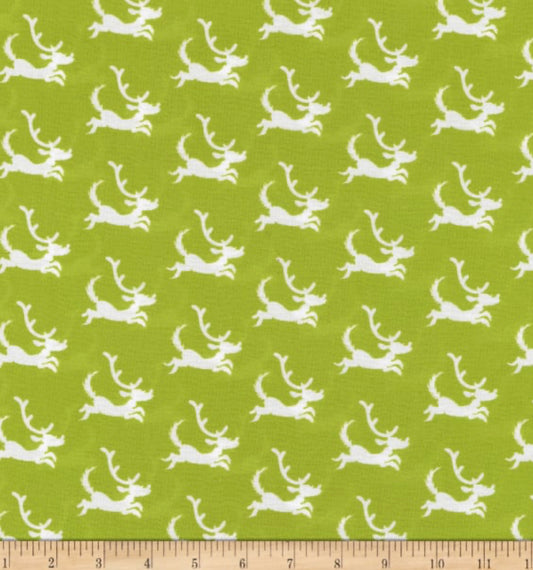 Robert Kaufman - Dr. Seuss - Christmas - How the Grinch Stole Christmas - Max the Dog Silhouette on Lime Green