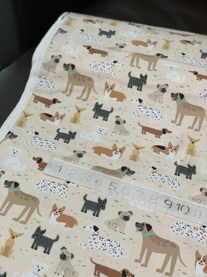 Back in Stock- Flannel - Beige Dogs Comfy Flannel - Double Brushed - Priced by the Half Metre
