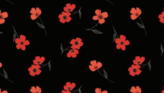 Laura Ashley - Collection Oxford - Story Time Floral in Black - Coquelicots