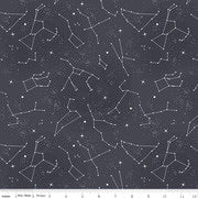 Last cut from bolt - approx 17.3” x width of fabric - Out of this World with NASA Constellations Charcoal Glow in the Dark-  Riley Blake