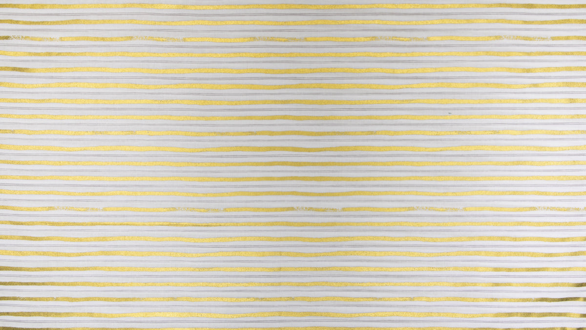 Rifle Paper Co.  For Cotton + Steel  - Meadow - Gold Metallic Stripes