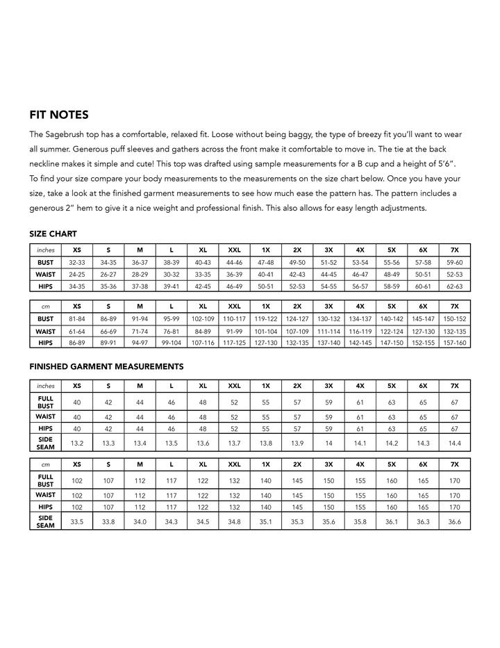 Friday Pattern Co. - The Sagebrush Top Printed Pattern