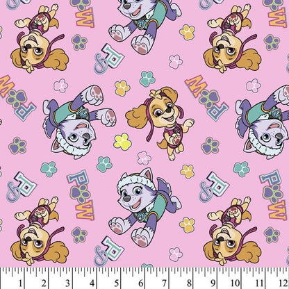 Paw Patrol - Team Skye & Everest - Pink - Sold by the half metre