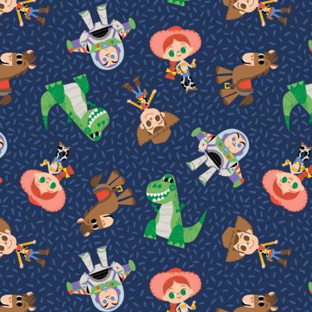 Last cut approx 14.5 "  x Width of fabric  - Camelot Fabrics - Disney’s Toy Story Collection 2 -  Let's Play - Navy